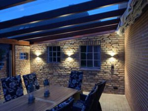 Gartenmauer als Sichtschutz beleuchtet Sichtschutz Ruinenmauer beleuchtet